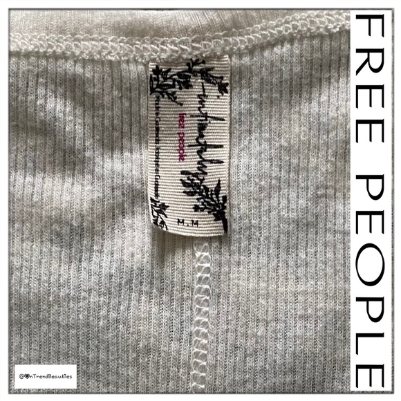 Soft White Free People Intimately Ribbed Razorback Crop Top - Picture 4 of 5